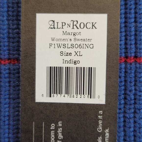 Alp N Rock Margot Sweater Pullover Womens XL Blue Side Stripe Retro Ski $350 NEW - Picture 11 of 16